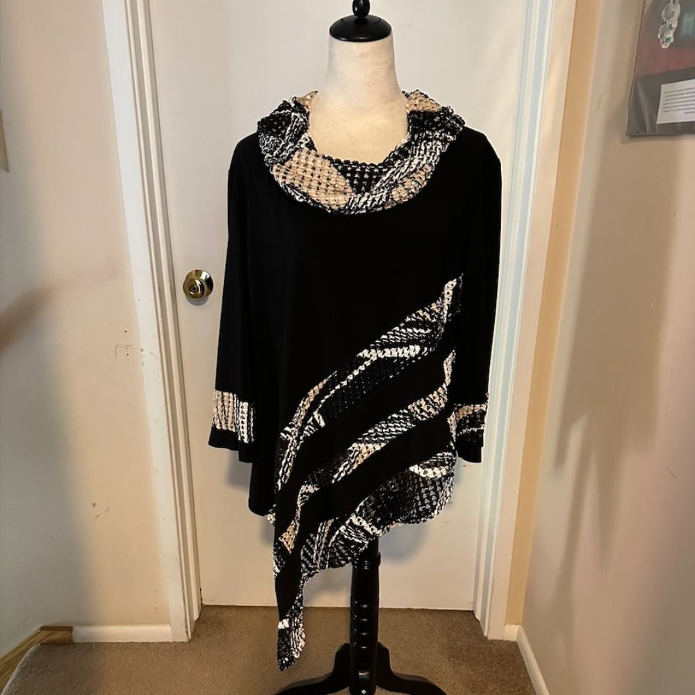 Joseph Ribkoff Black/Beige Tunic Style 191787